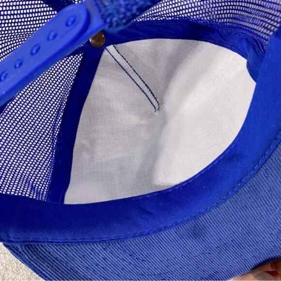 Vintage Blue Corduroy Norcen Energy Resources Mesh Back Snap Back Trucker Hat - Picture 8 of 10